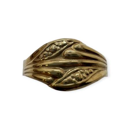 Bague en or 585 motif feuilles