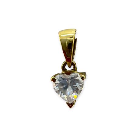 Pendentif or 750 cœur oxyde...