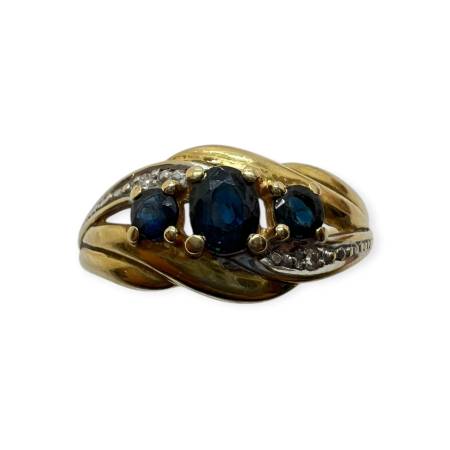 Bague deux ors 750 saphirs...