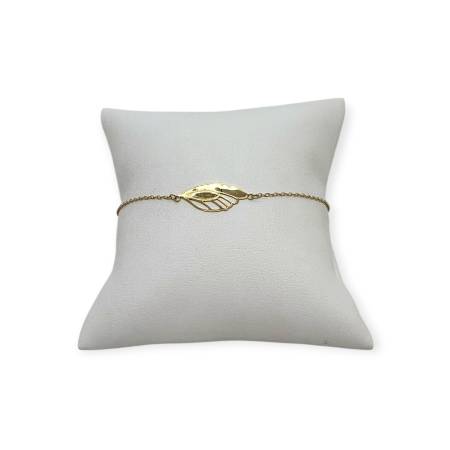 Bracelet or 750 motif feuille