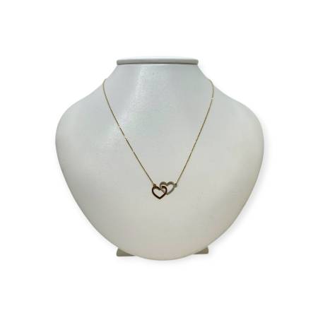 Collier or 375 double cœur...