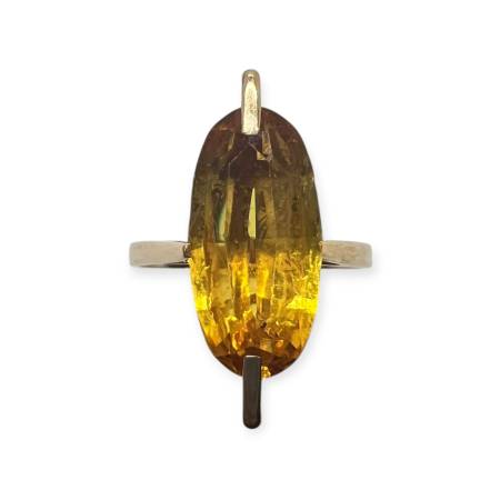 Bague or 750 citrine ovale...