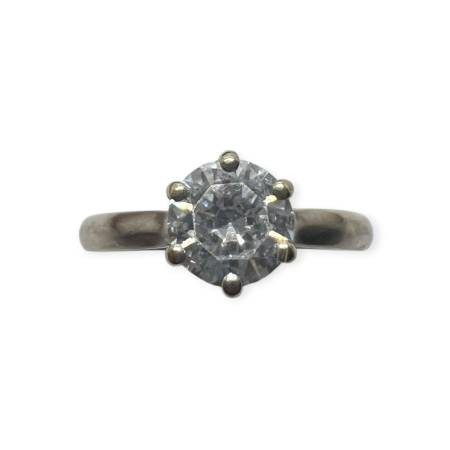 Bague solitaire oxyde de...