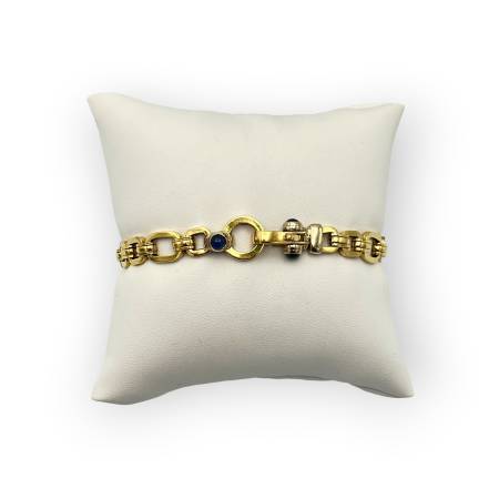 Bracelet or 750 et saphirs...