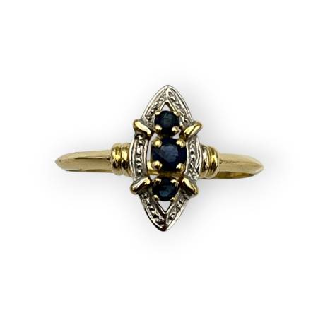 Bague 2 ors 750 saphirs