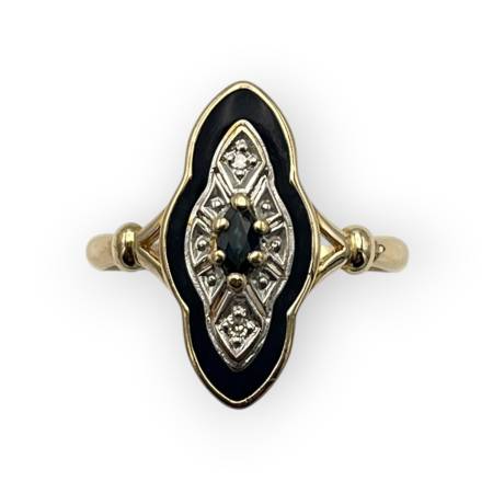 Bague 2 ors 375 onyx et oxydes