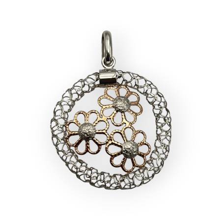 Pendentif or 750 rose et...