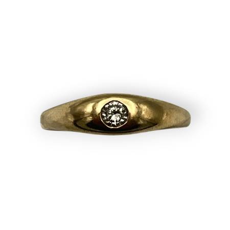 Bague or 750 jonc et diamant