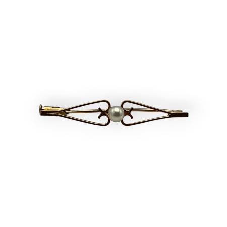 Broche or 750 perle