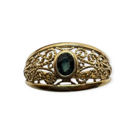 Bague Or 750 Filigrane Saphir