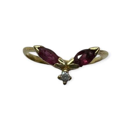 Bague Toi & Moi Rubis et...