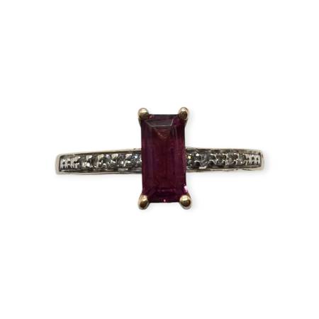 Bague Rectangle Pierre rose...