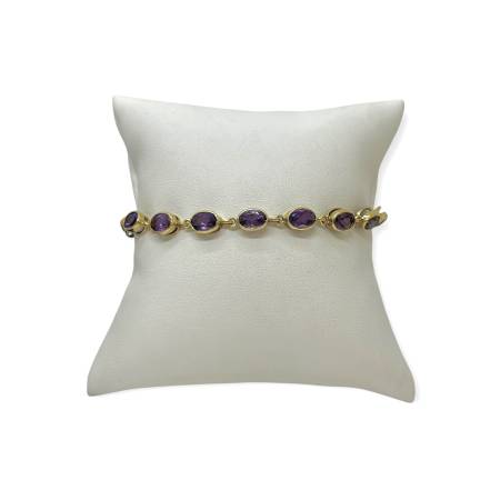 Bracelet or 375 améthystes