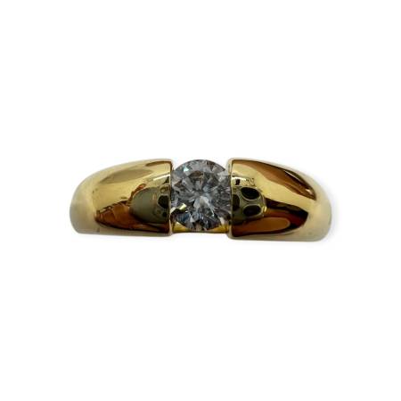 Bague or 750 solitaire diamant