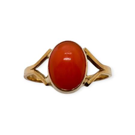 Bague Corail Orange Or 750