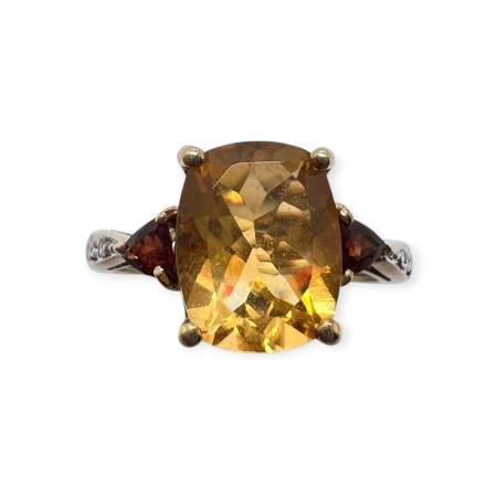 Bague Citrine, Grenats &...