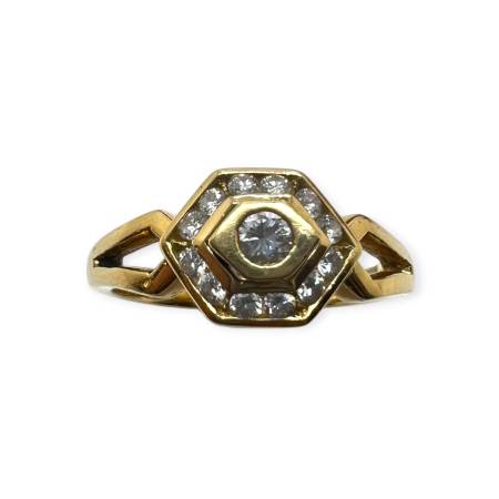 Bague Hexagonale Diamants...