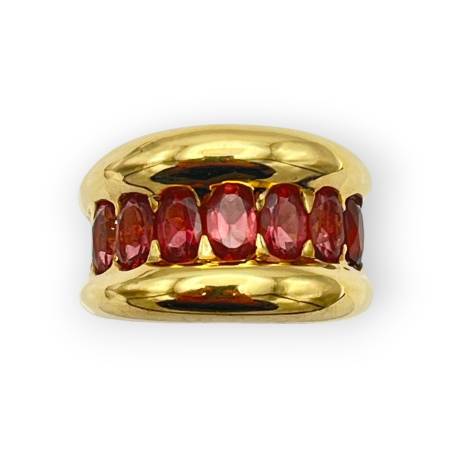 Bague or 750 tourmalines roses
