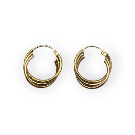 Boucles créoles 3 ors 750