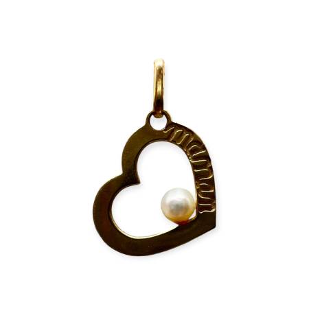 Pendentif Cœur Maman Perle...