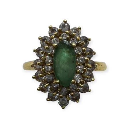 Bague Marguerite Émeraude &...