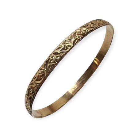 Bracelet Jonc Gravé en Or 750