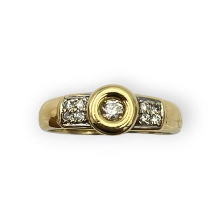 Bague or 750 pavage diamant