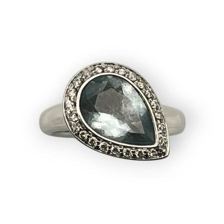 Bague or blanc 750 aigue...