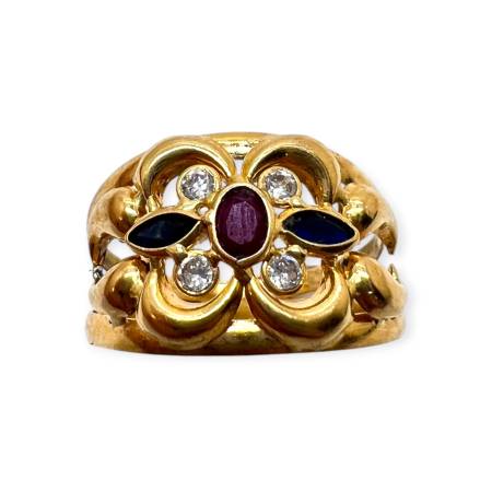 Bague en Or 750 avec rubis,...