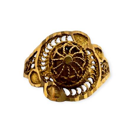 Bague rosace ajourée en or 750