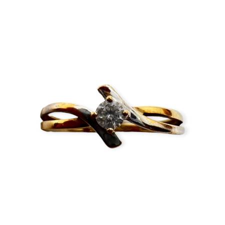 Bague solitaire en deux ors...