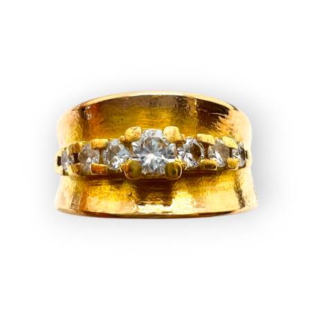 Bague jonc en or 750 sertie...