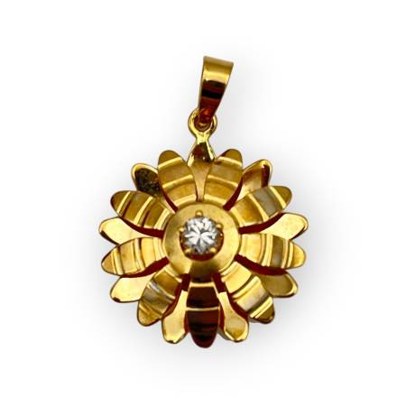 Pendentif or 750 rose et...