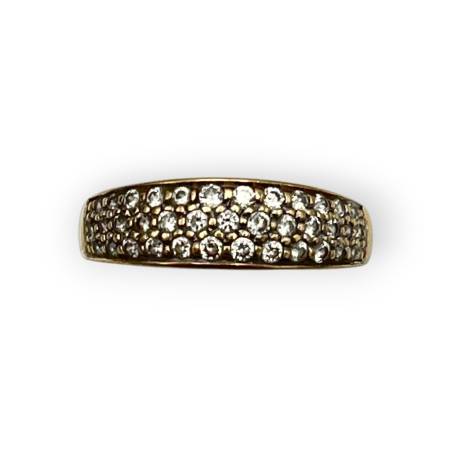 Bague jonc or 585 pavage...