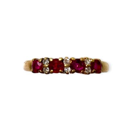 Bague rubis et diamants en...