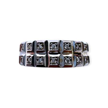 Bague large en or blanc 750...