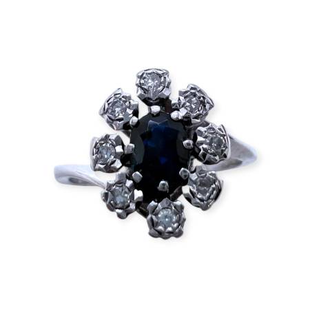 Bague marguerite saphir et...