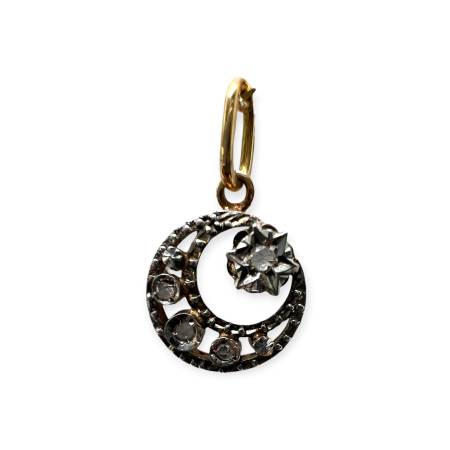Pendentif lune et étoile en...