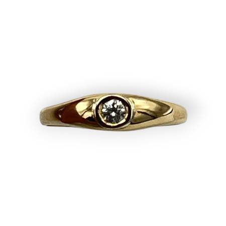 Bague jonc 0r 750 diamant