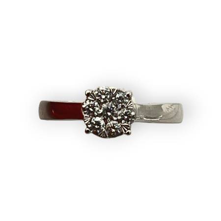Bague or blanc 750 rosace 7...