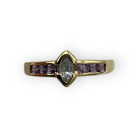 Bague or 750 améthystes et...