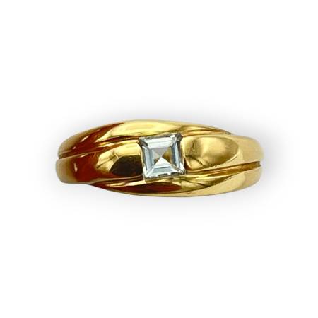 Bague jonc or 750 et...
