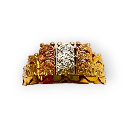 Bague couronne en trois ors...