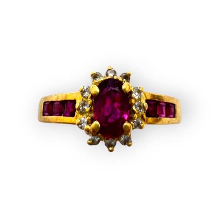 Bague en or 750 rubis et...