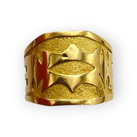 Bague or 750 bandeau vintage
