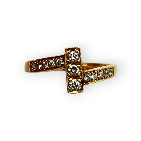 Bague croisée or 750 et 13...