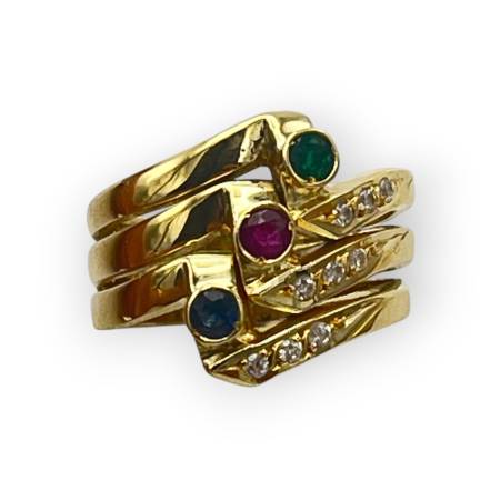 Bague trois rangs or 750...