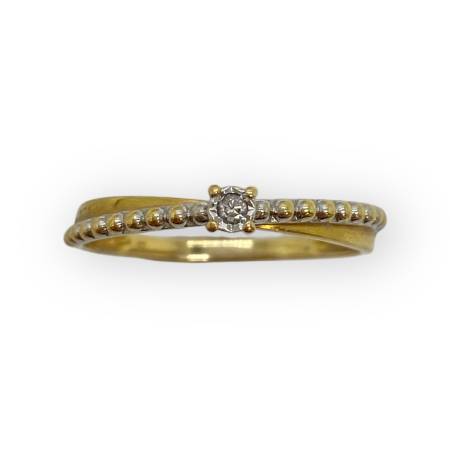 Bague deux ors 750 et diamant