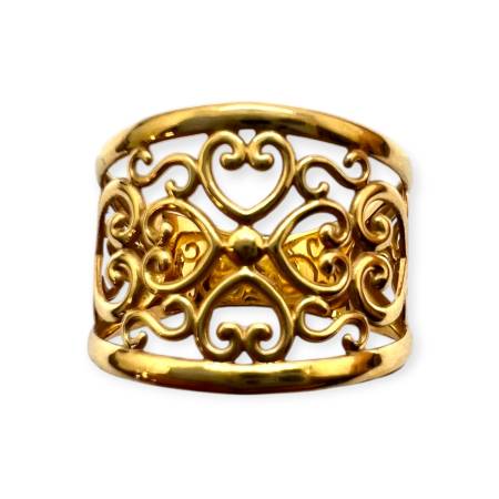 Bague large ajourée en or 750