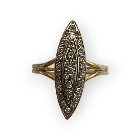 Bague or 750 marquise diamants